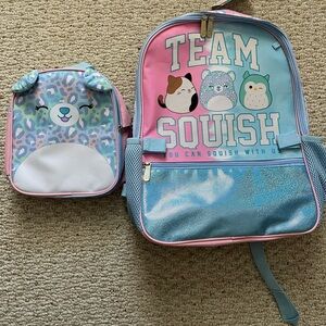 Team Squish Kids Backpack and Lunch Bag Set - Pink and Blue